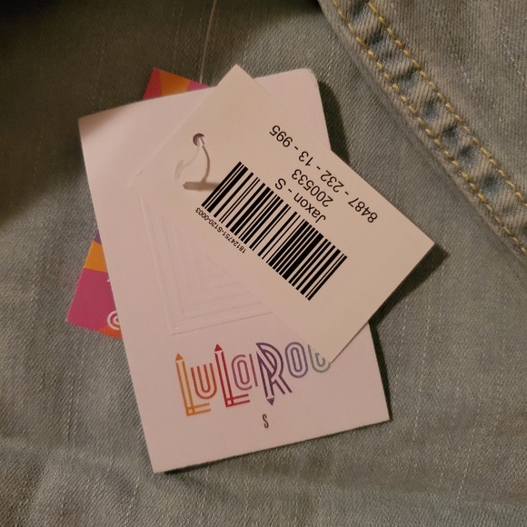 NWT SMALL LULAROE JAXON DENIM JACKET 🦄🦄 PATCHES - Picture 5 of 6